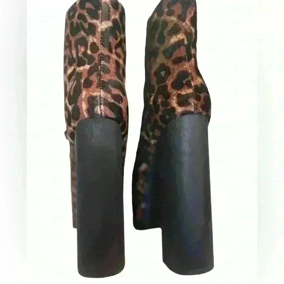 Jeffrey Campbell Womens Tan Leopard Print Lace-Up Platform Boots Size 7M - Picture 12 of 14